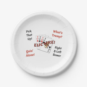 Plato De Papel ¡Placa de papel 7 pulgadas - Euchre!