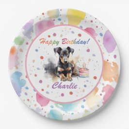 Plato De Papel Placa de papel acuático Doberman Pinscher
