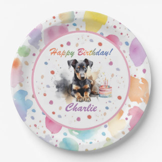 Plato De Papel Placa de papel acuático Doberman Pinscher