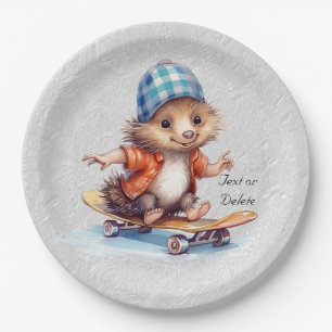 Plato De Papel Placa de papel acuático feliz de pedernal