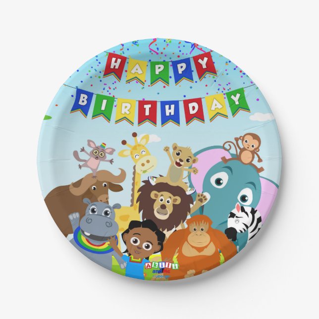 Plato De Papel Placa de papel Akili y Friends 1 (Anverso)