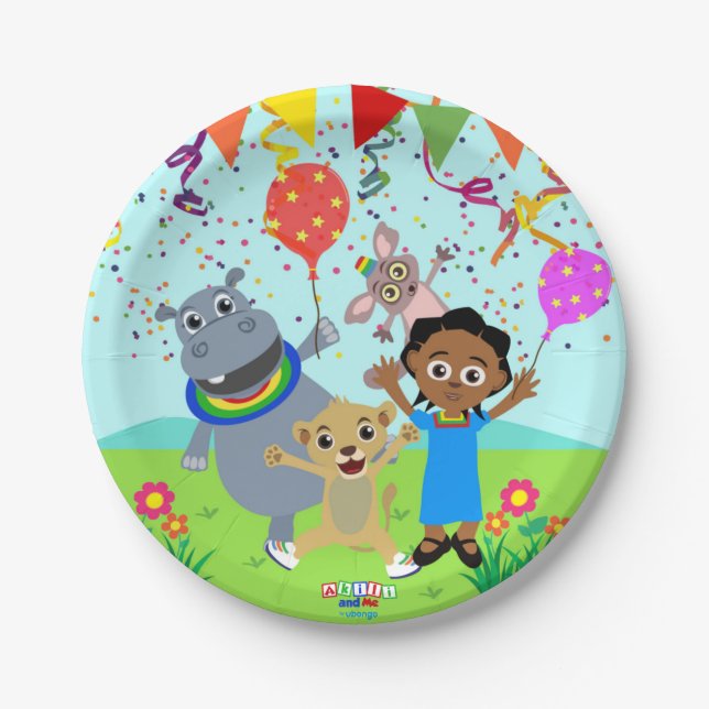 Plato De Papel Placa de papel Akili y Friends 3 (Anverso)