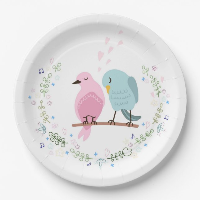 PLATO DE PAPEL PLACA DE PAPEL: AMAR AVES (Anverso)