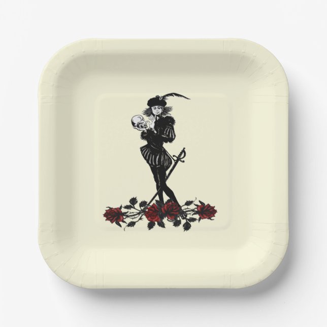 Plato De Papel Placa de papel amarillo Hamlet (Anverso)