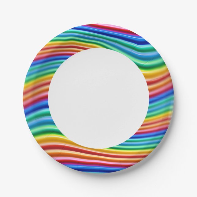 Plato De Papel Placa de papel anillo del orgullo arcoiris (Anverso)