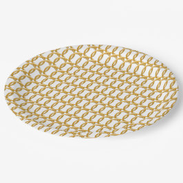 Plato De Papel Placa de papel - Anillos dorados tejidos
