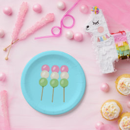 Plato De Papel Placa de papel Anime Blue Pastel Dango