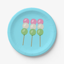 Plato De Papel Placa de papel Anime Blue Pastel Dango