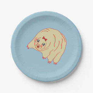 Plato De Papel Placa de papel anime tardígrado de oso de agua dul