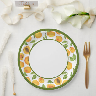 Plato De Papel Placa de papel Apricot Amarillo Botánico