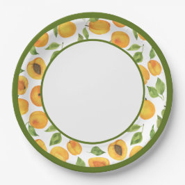 Plato De Papel Placa de papel Apricot Amarillo Botánico