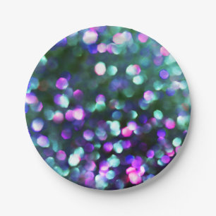 Plato De Papel Placa de papel Aqua Confetti