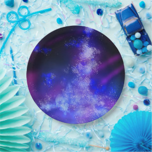 Plato De Papel Placa de papel azul cielo nocturno