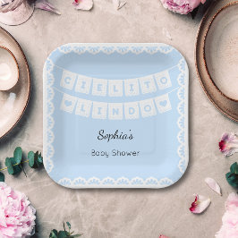 Plato De Papel Placa de papel azul de Cielito Lindo Baby Shower