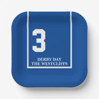 Placa de papel azul Derby Fiesta personalizada Cab