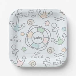 Plato De Papel Placa de papel Baby Ahoy