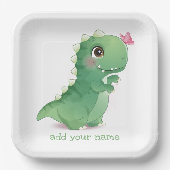 PLATO DE PAPEL PLACA DE PAPEL: BABY DINOSAUR (Anverso)