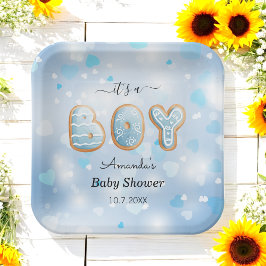 Plato De Papel Placa de papel Baby Shower Blue Boy