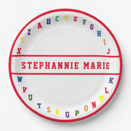 Plato De Papel Placa de papel Baby Shower de ABC