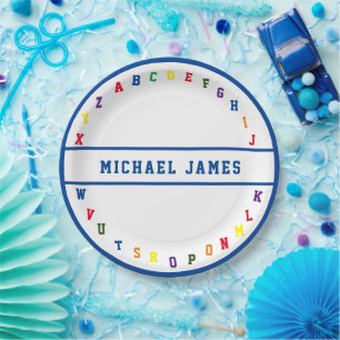 Plato De Papel Placa de papel Baby Shower de ABC