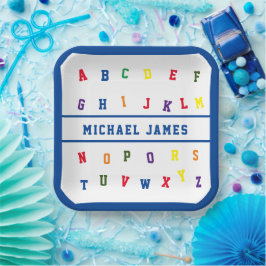 Plato De Papel Placa de papel Baby Shower de ABC Boy