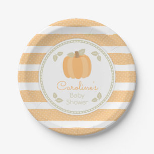 Plato De Papel Placa de papel Baby Shower de calabaza de otoño