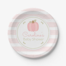 Plato De Papel Placa de papel Baby Shower de calabaza rosa