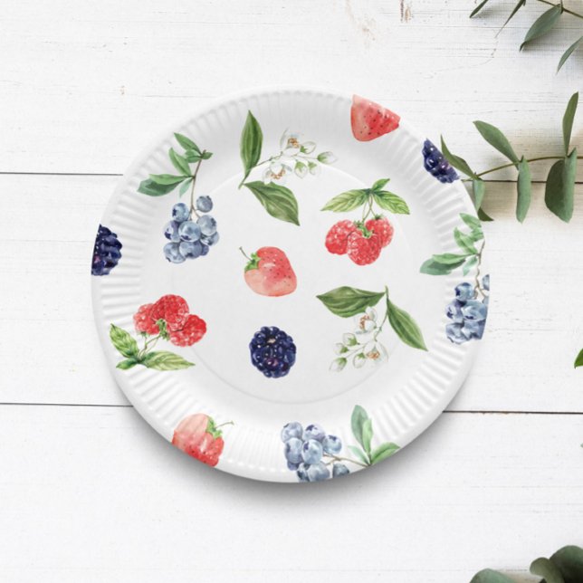 Plato De Papel Placa de papel Baby Shower de fresa dulce de Berry (Subido por el creador)