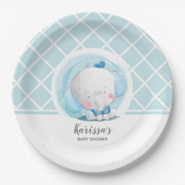 Plato De Papel Placa de papel Baby Shower Elephant Boy