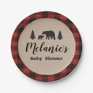 Plato De Papel Placa de papel Baby Shower Lumberjack