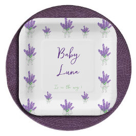 Plato De Papel Placa de papel Baby Shower morado de lavanda