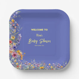 Plato De Papel Placa de papel Baby Shower para flores silvestres