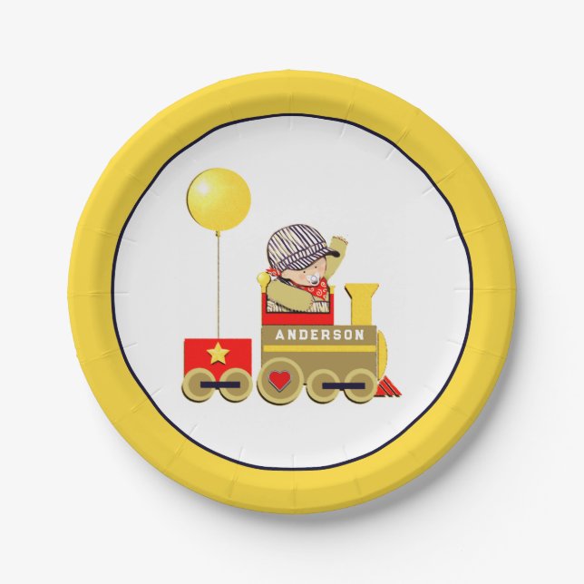 Plato De Papel Placa de papel Baby Shower personalizada (Anverso)