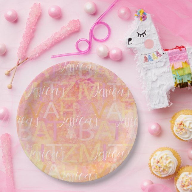 Plato De Papel Placa de papel Bar o Bat Mitzvah simplemente sutil (Fiesta)
