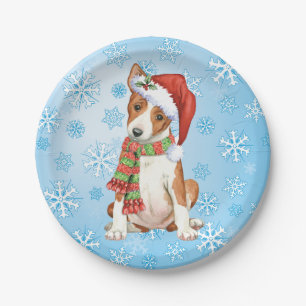 Plato De Papel Placa de papel Basenji para navidades