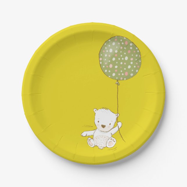 Plato De Papel Placa de papel Beary Cute Fiesta (Anverso)