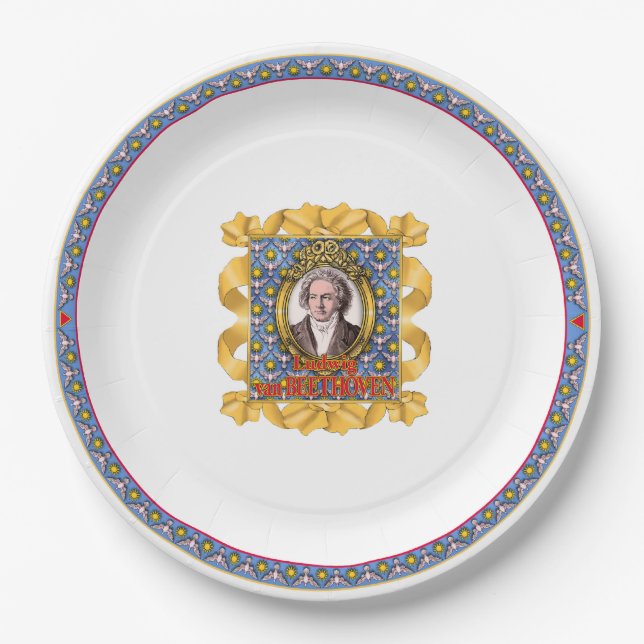 Plato De Papel Placa de papel Beethoven (Anverso)