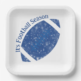 Plato De Papel Placa de papel blanco azul para el cumpleaños del