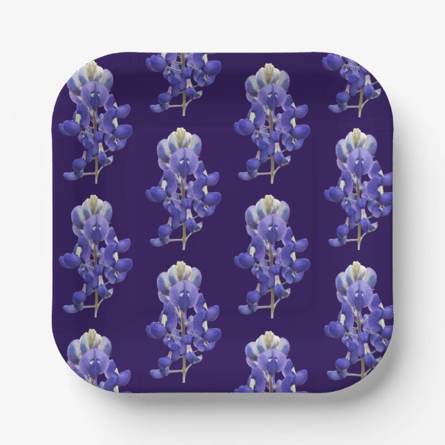 Plato De Papel Placa de papel Bluebonnet de Texas (Anverso)