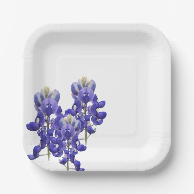 Plato De Papel Placa de papel Bluebonnet de Texas (Anverso)
