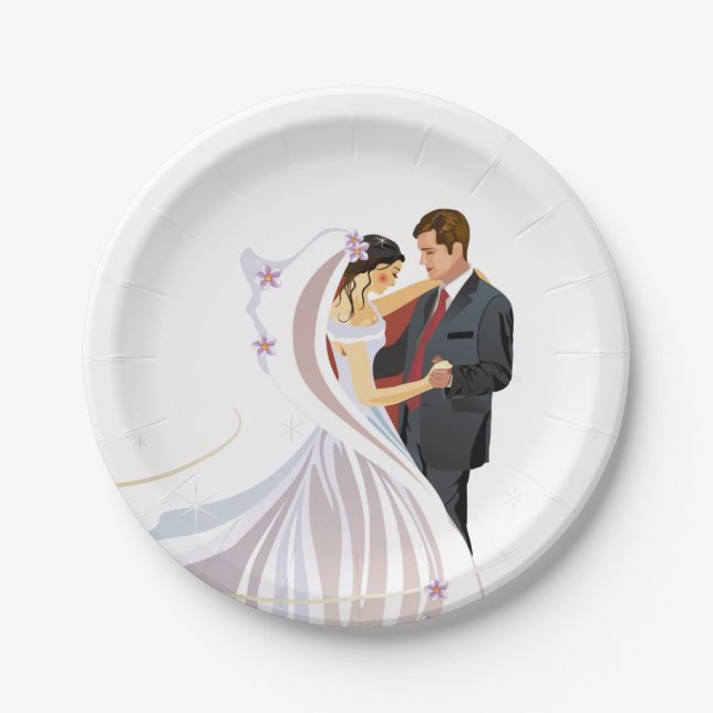 Plato De Papel Placa de papel boda (Anverso)