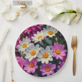 Plato De Papel Placa de papel boda/ducha de flores