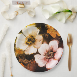 Plato De Papel Placa de papel boda/ducha de flores