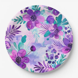 Plato De Papel Placa de papel boda/ducha de flores