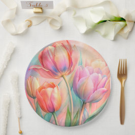 Plato De Papel Placa de papel boda/ducha de flores