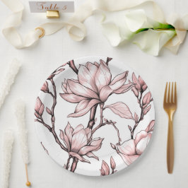 Plato De Papel Placa de papel boda/ducha de flores