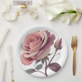 Plato De Papel Placa de papel boda/ducha de flores