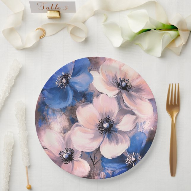 Plato De Papel Placa de papel boda/ducha de flores (Boda)