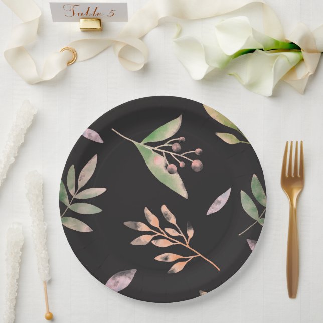 Plato De Papel Placa de papel boda/ducha de flores (Boda)