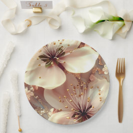 Plato De Papel Placa de papel boda/ducha de flores